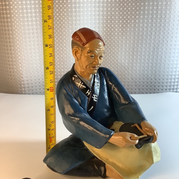 Hakata Urasaki Doll Japanese Sandal Shoe Maker Clay Figurine Hand Painted VTG - Picture 8 of 8